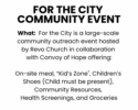 For the City Community Event