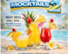 Flyer for 'Mental Wellness & Mocktails 2' showing tropical drinks on a beach; date May 30, 1–3 PM; 1821 NW 21st Ave, Ocala, FL 34475.