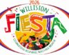 Logo for the 2026 Williston Fiesta celebrating Hispanic Heritage Month, with colorful 'FIESTA' letters and dancing figures inside an oval border.